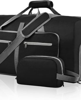 Duffle Bag with Shoes Compartment and Adjustable Strap,Foldable Travel Duffel Bags for Men Women,Waterproof Duffel Bags