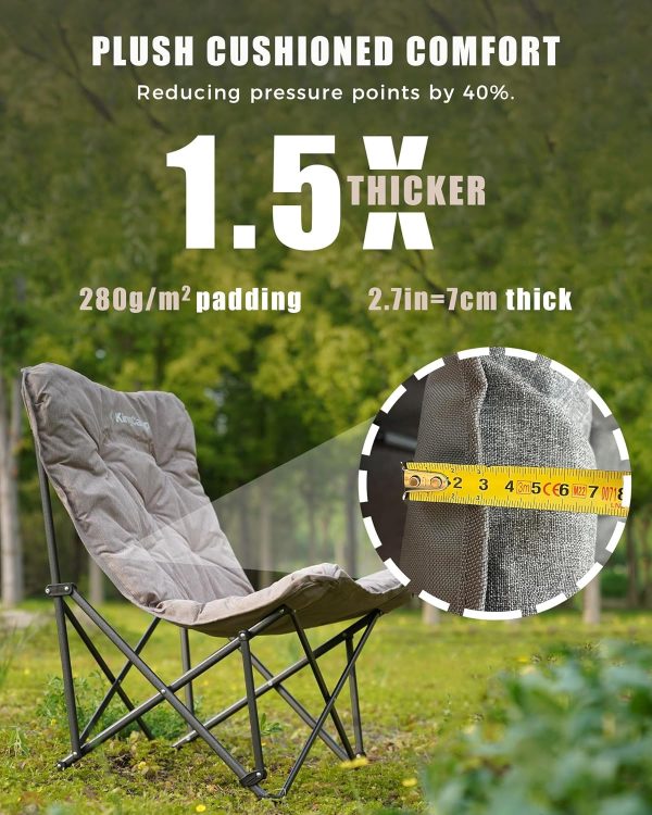 KingCamp Butterfly Chair, Oversized Thick Padded Comfy Camping Chairs Portable Folding Chair 400lbs Heavy Duty Seat with High Backrest & Carry Bag for Outdoor Indoor Patio Lawn Home Living Bed Room - Image 4