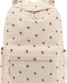 School Backpack for Teen Girls Bookbags Elementary High School Corduroy Laptop Bags Women Travel Daypacks